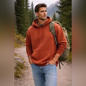 Orvis Men's Quilted Rust Hoodie